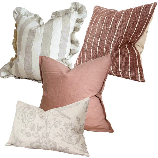 Rosie Greige Linen Cushion Set of 4