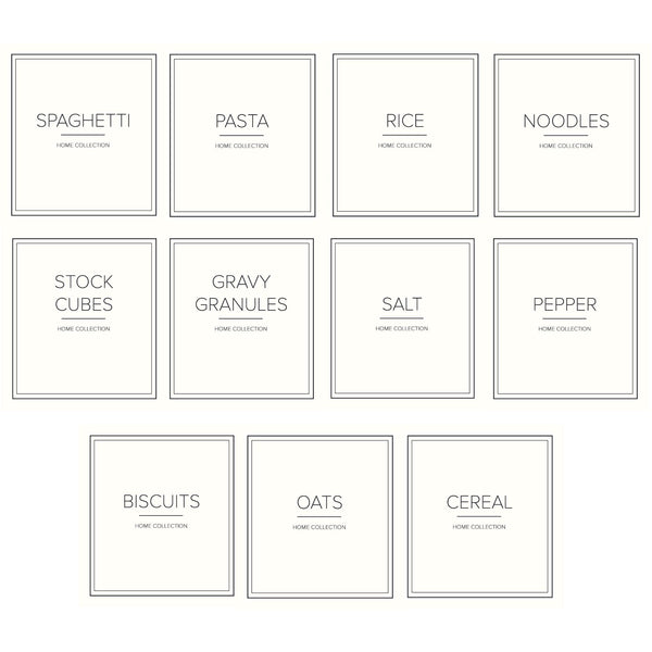 Square Waterproof Cream Pantry Kitchen Labels